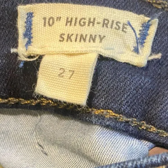 Madewell Dark Wash 10 Inch High Rise Skinny Jeans - Picture 9 of 11